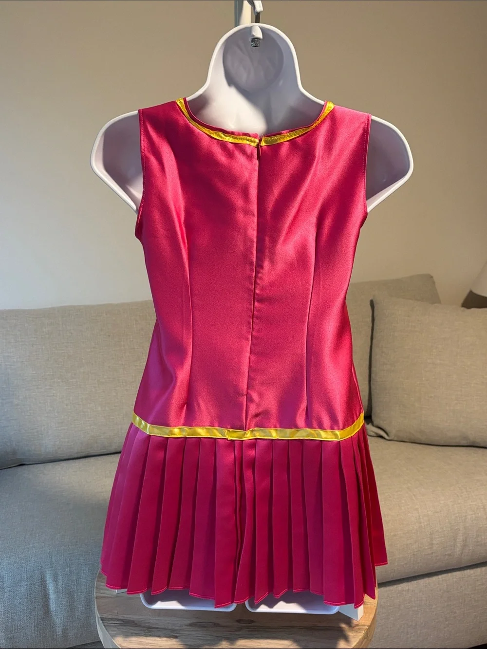 Kids Pink Dress Costume with Yellow Trim
